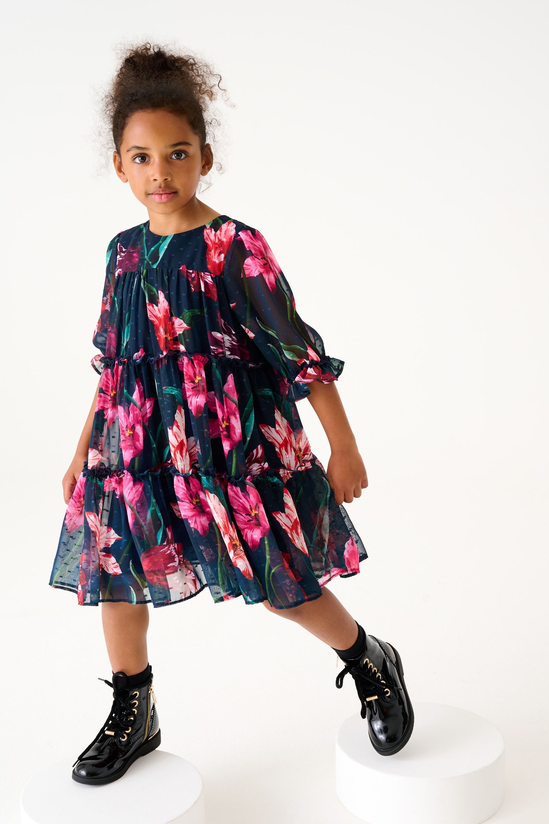 Ted baker navy floral dress on sale