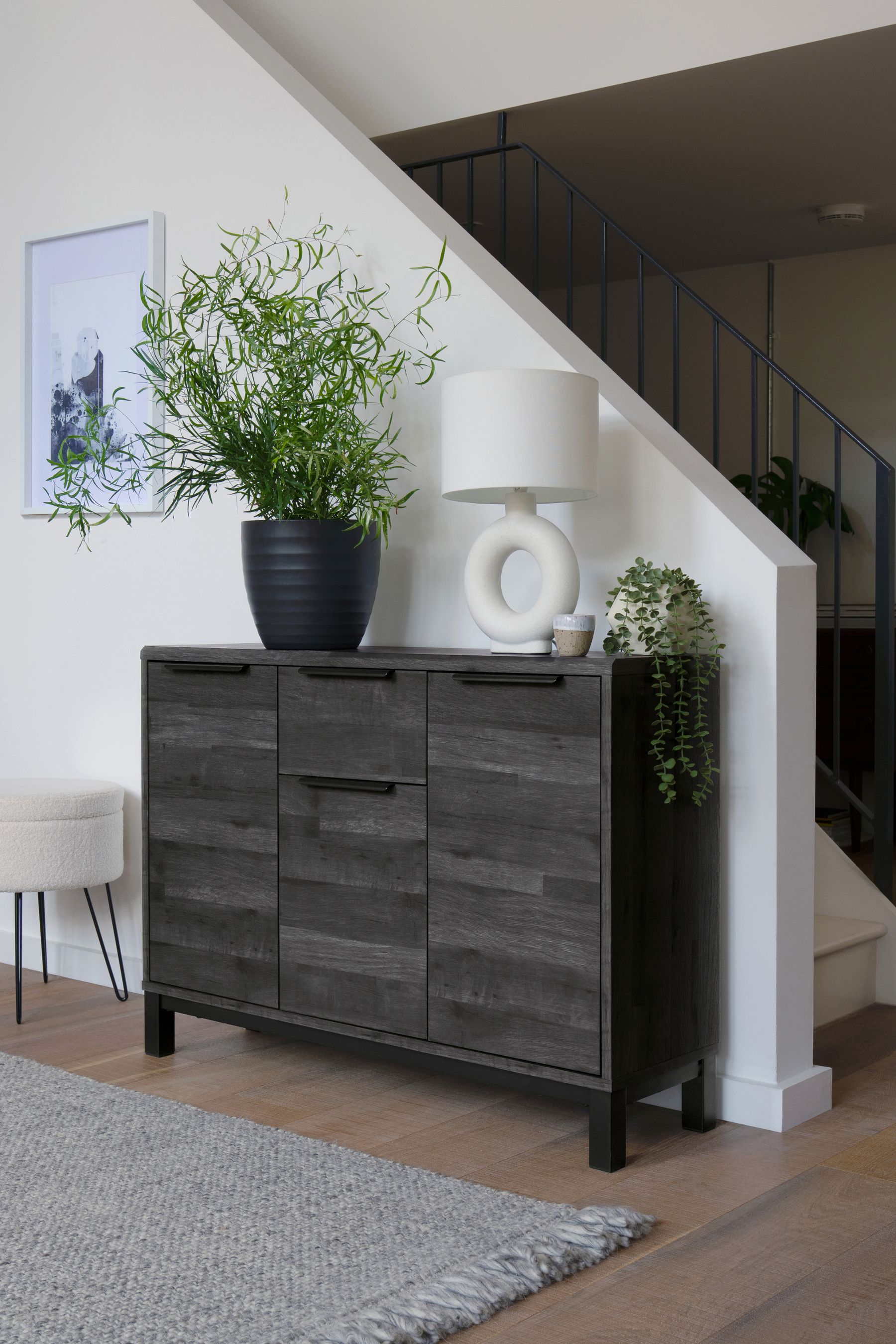 Buy Black Bronx Oak Effect Slim Large Sideboard from the AspennigeriaShops online shop