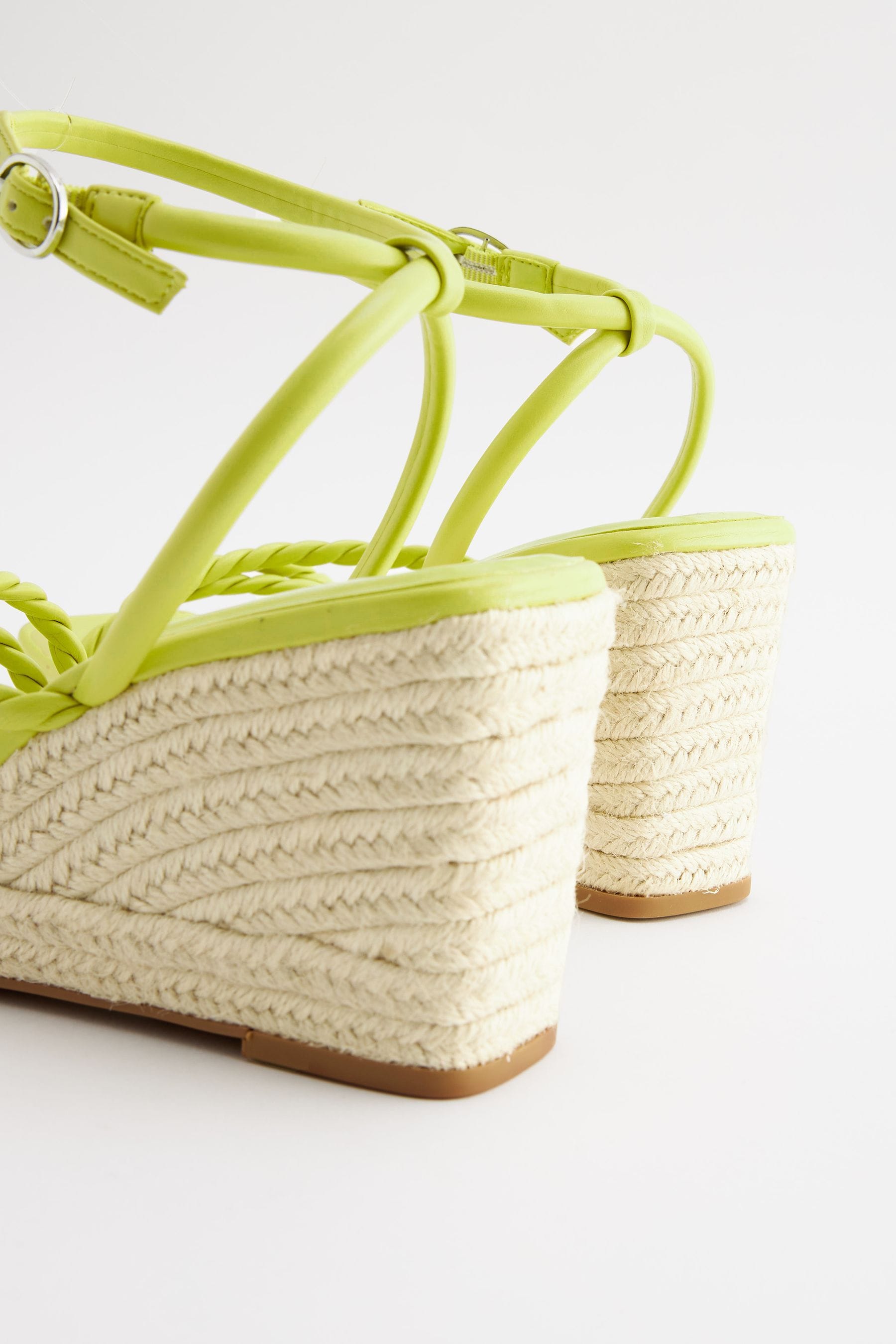 Buy Lime Green Forever Comfort Twist Strap Detail Square Toe Wedge Sandals from Next Luxembourg