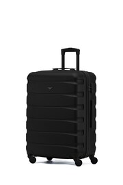 Flight Knight Black Mono Medium Hardcase Lightweight Check In Suitcase With 4 Wheels - Image 1 of 7