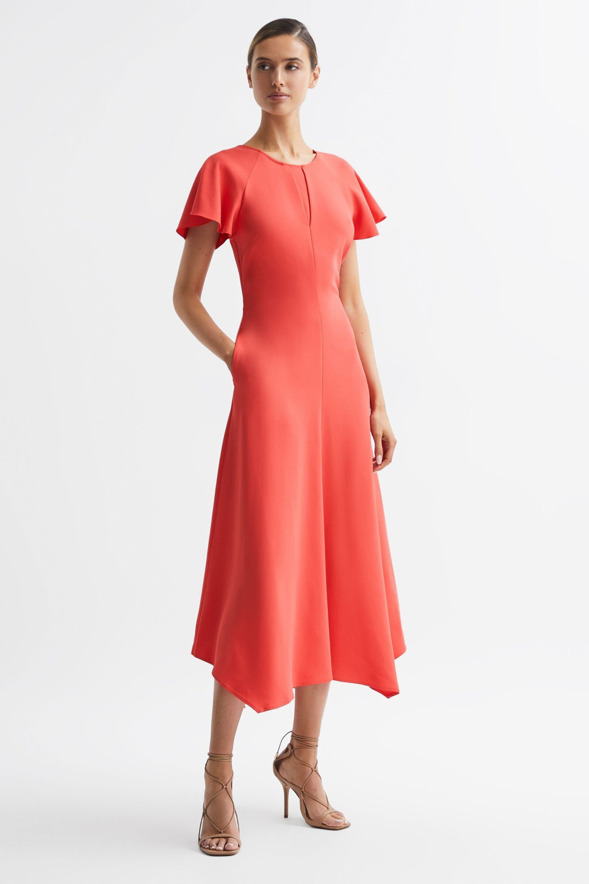 Reiss Coral Eleni Cap Sleeve Maxi Dress - Image 2 of 6