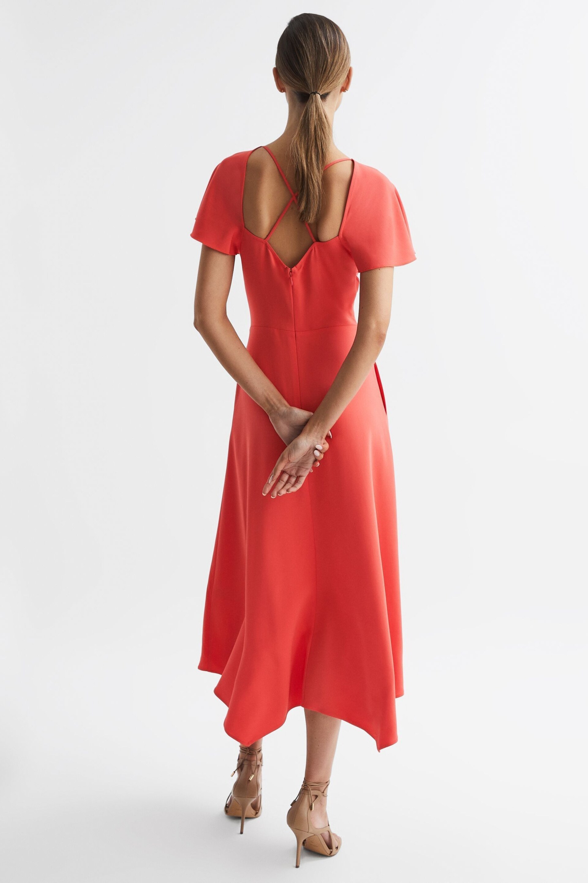 Reiss Coral Eleni Cap Sleeve Maxi Dress - Image 3 of 6