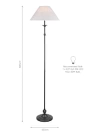 Laura Ashley Black Ludchurch Complete Floor Lamp - Image 5 of 5