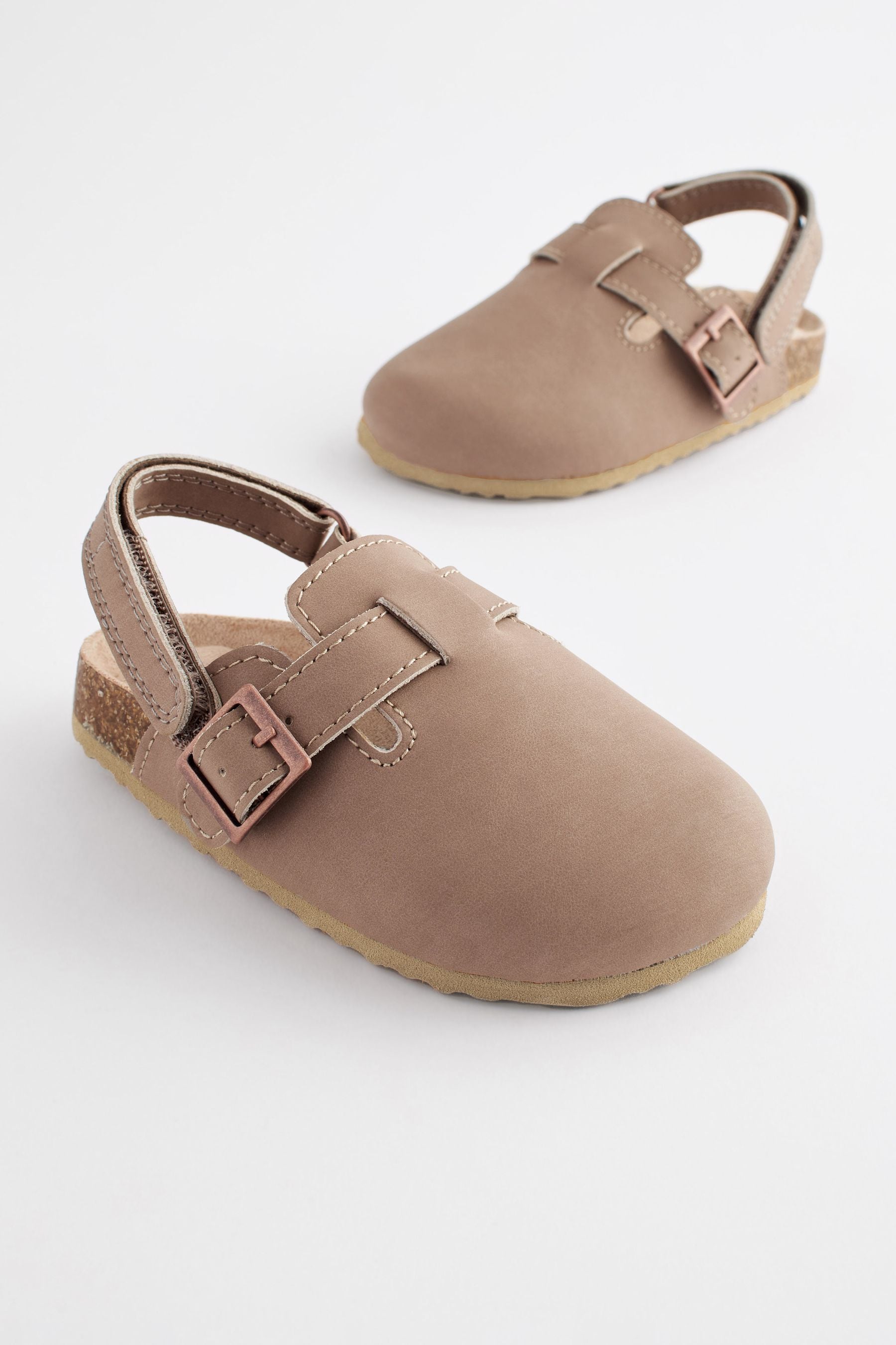 Buy Stone Natural Leather Slip On Clog Mules from Next Canada