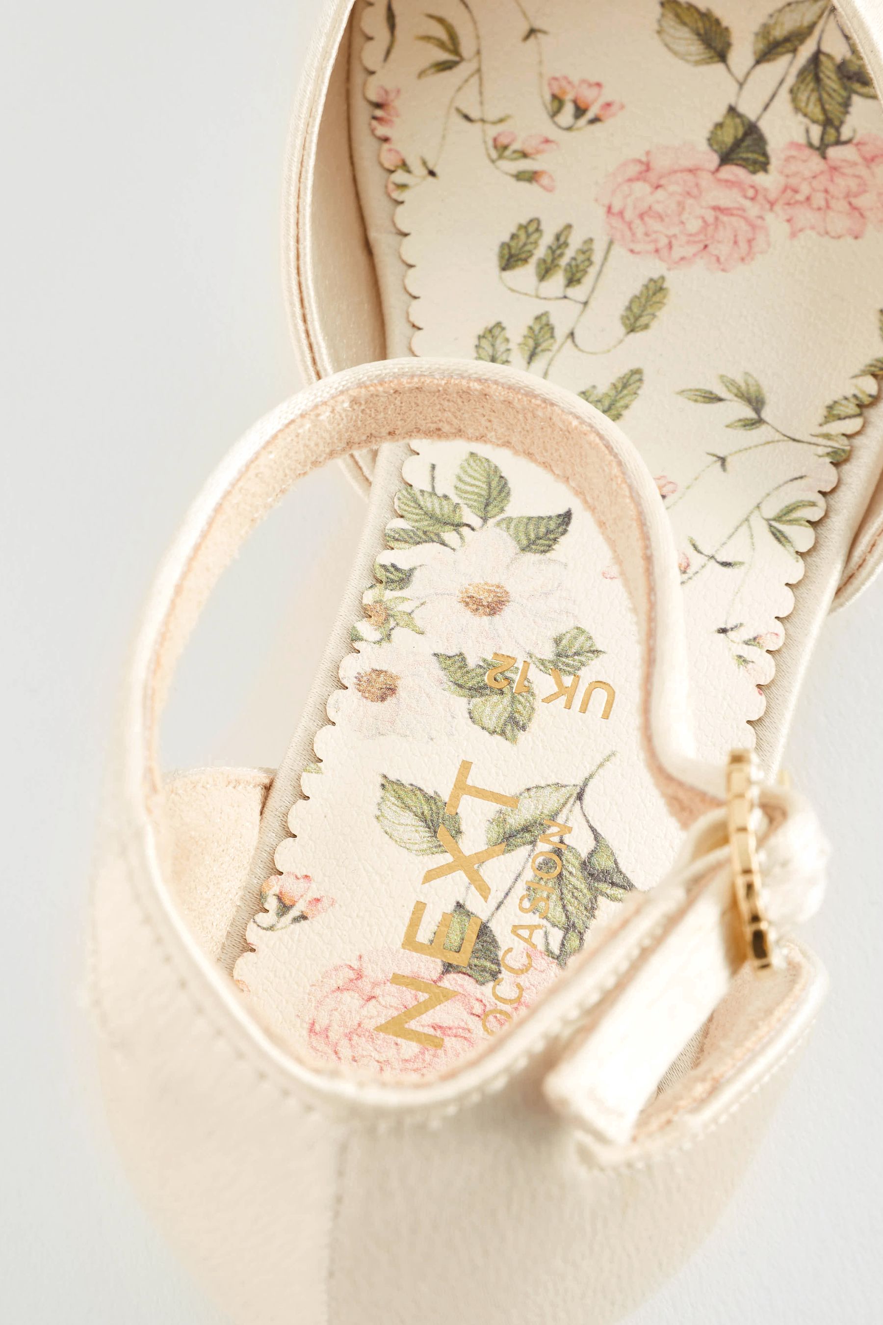 Ivory flats with ankle strap hotsell