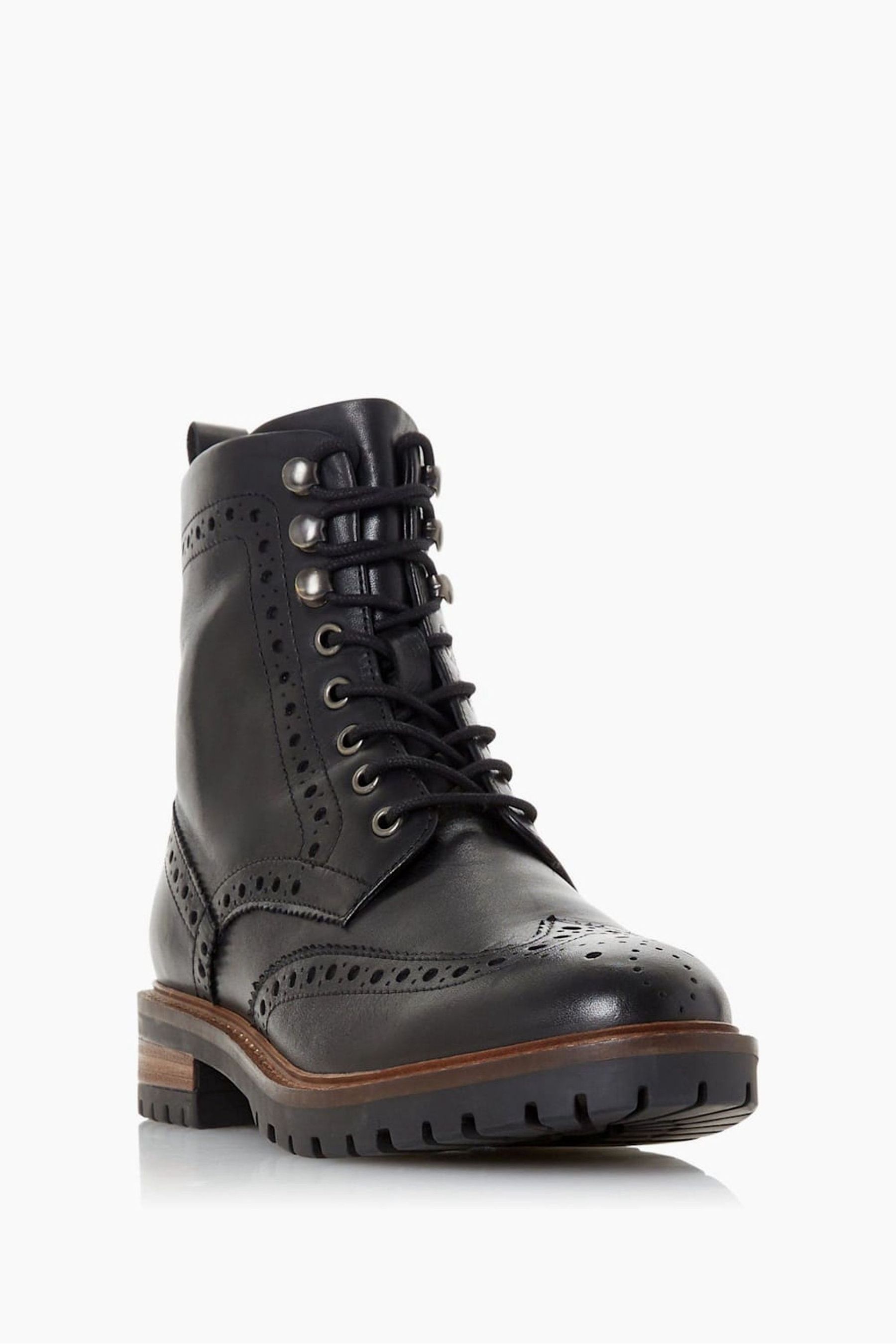 Black lace up brogue boots sales