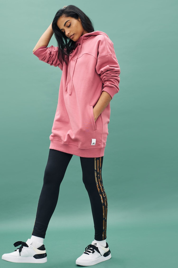 adidas Pink Lounge Fleece Hoodie - Image 2 of 11