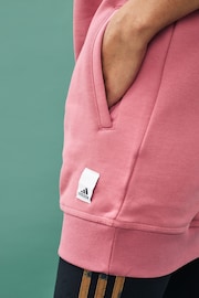 adidas Pink Lounge Fleece Hoodie - Image 4 of 11