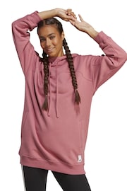 adidas Pink Lounge Fleece Hoodie - Image 5 of 11