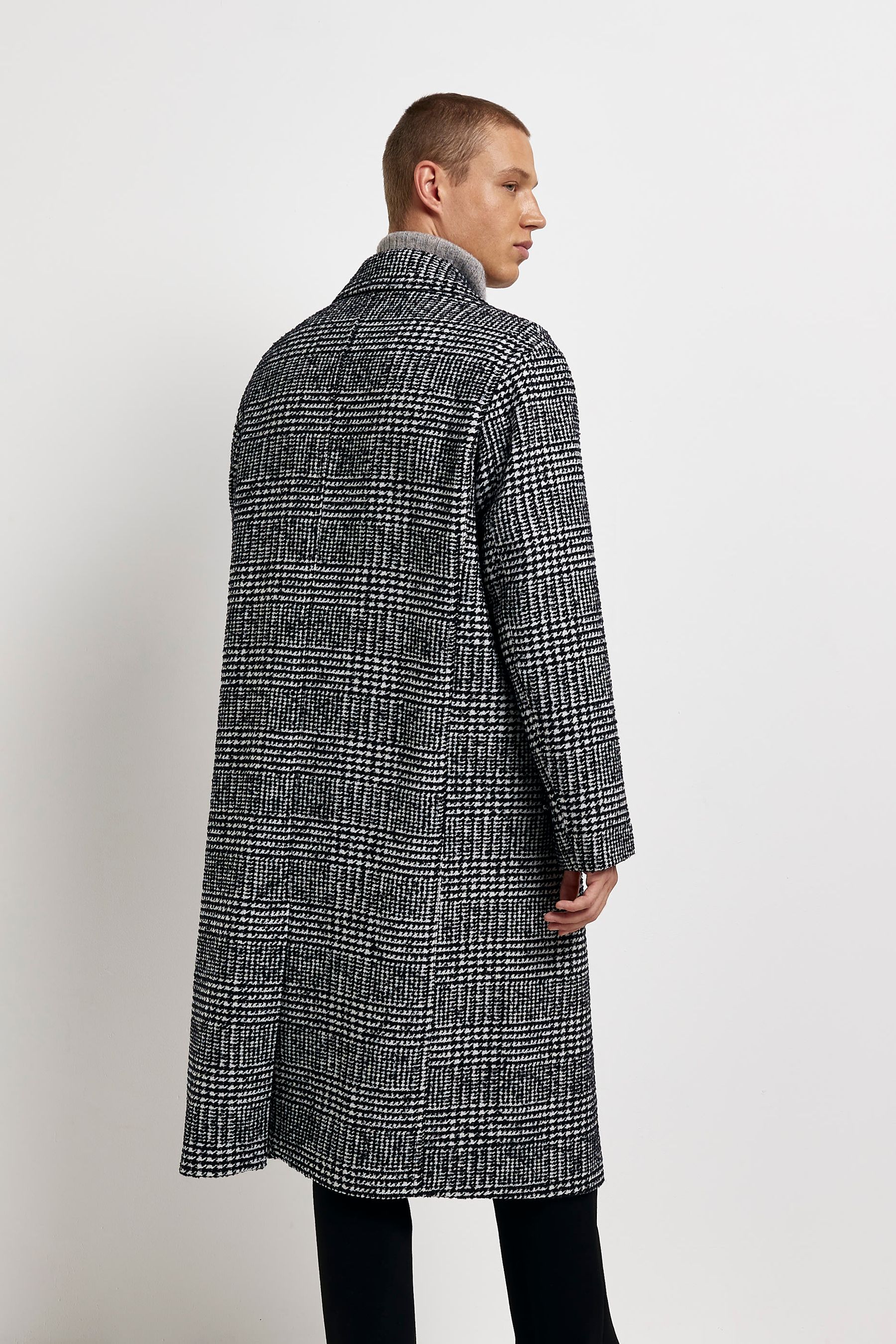 Buy River Island Grey Houndstooth Overcoat from Next Germany