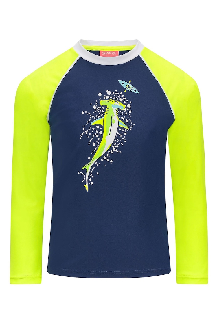 Sunuva Blue Shark Long Sleeved Rash Vest - Image 2 of 2