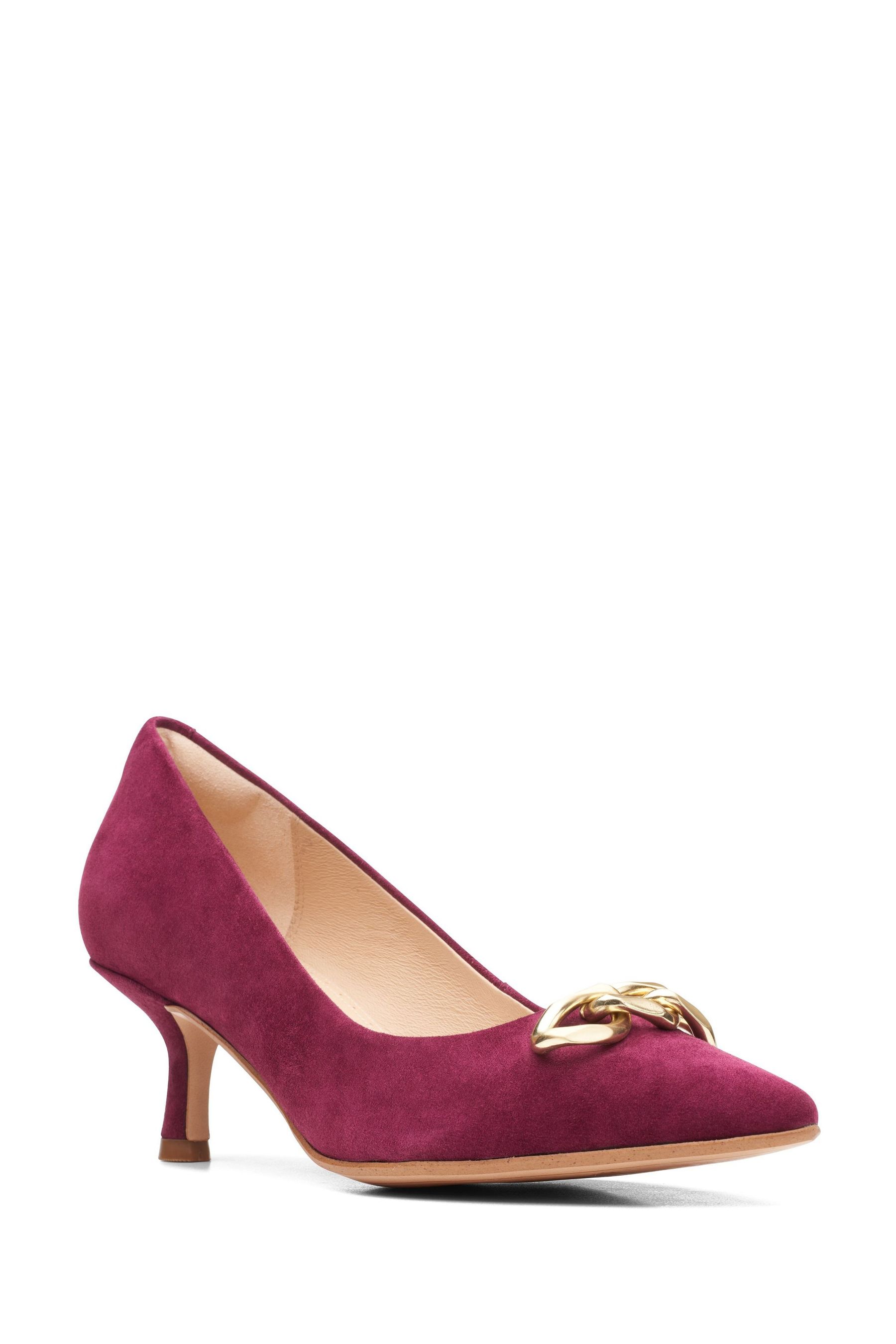 Buy Clarks Red Suede Violet55 Trim Shoes from Next Luxembourg