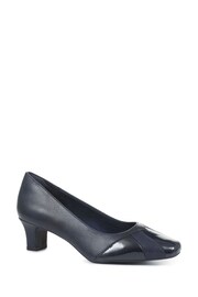 Pavers Blue Block Heeled Court Shoes - Image 2 of 5