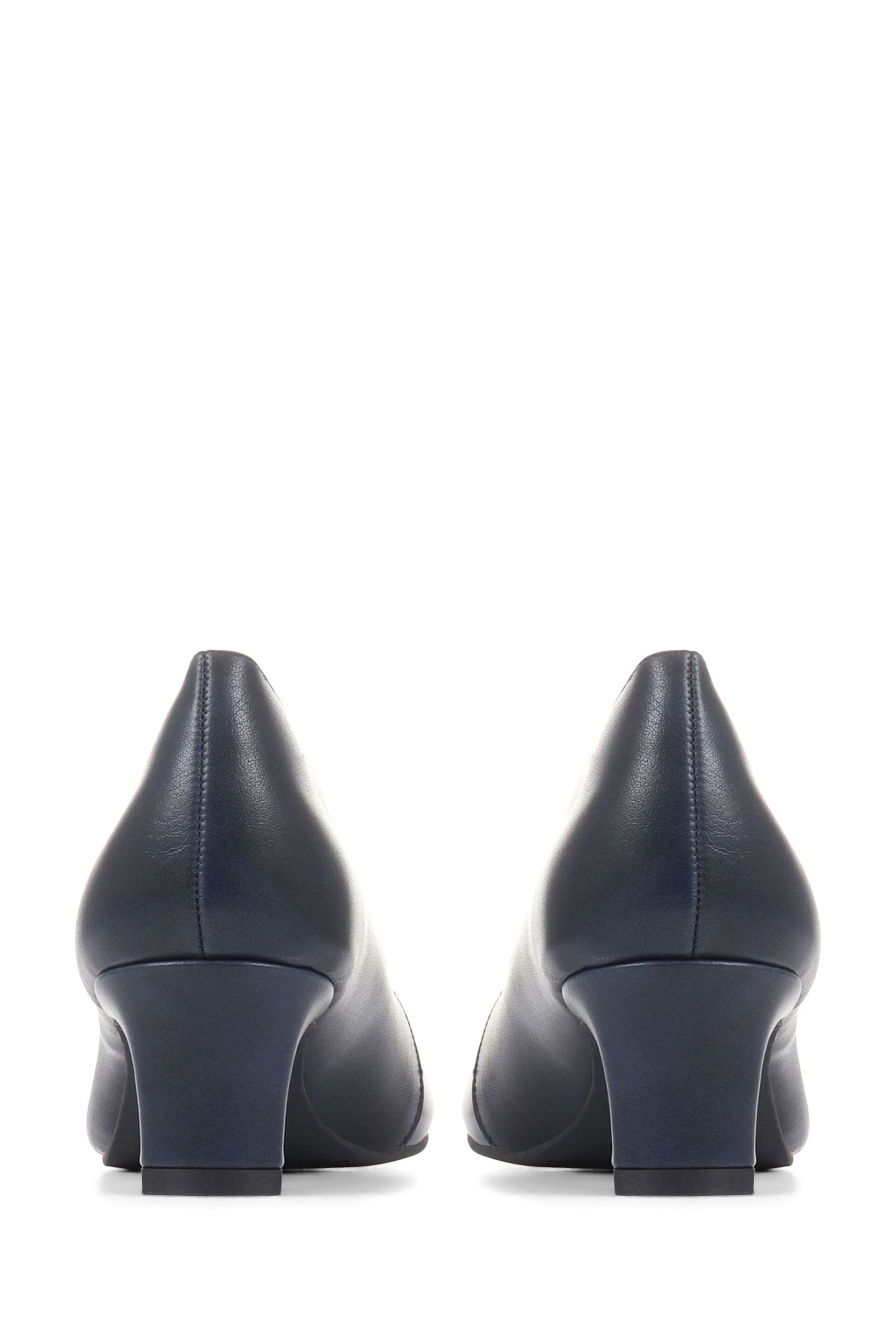 Pavers Blue Block Heeled Court Shoes - Image 3 of 5