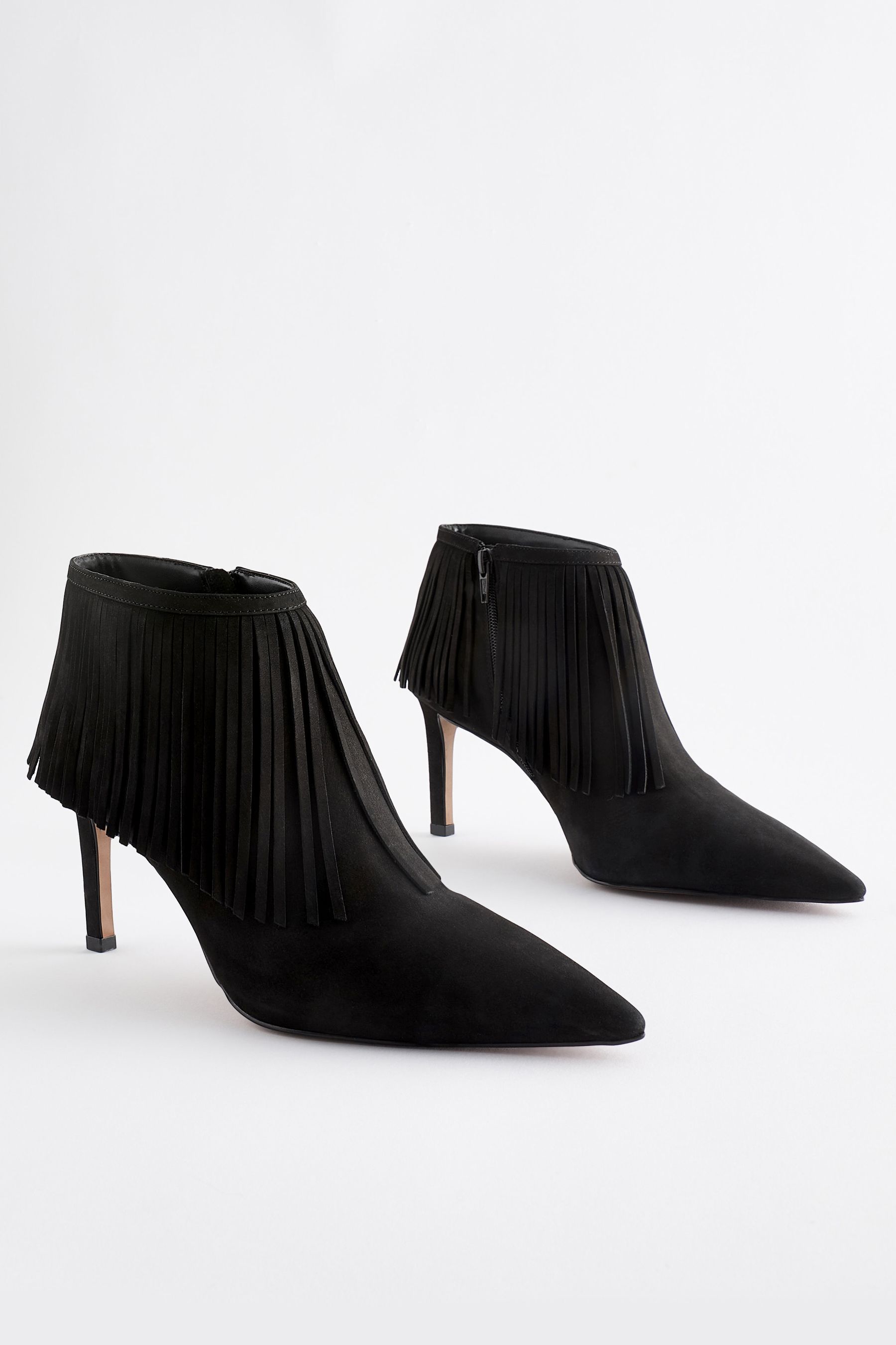 Buy Black Signature Leather Forever Comfort Western Cowboy Fringe Boots from Next Luxembourg