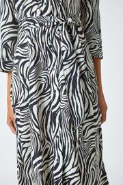 Roman Black white Animal Print Belted Shirt Dress - Image 5 of 5