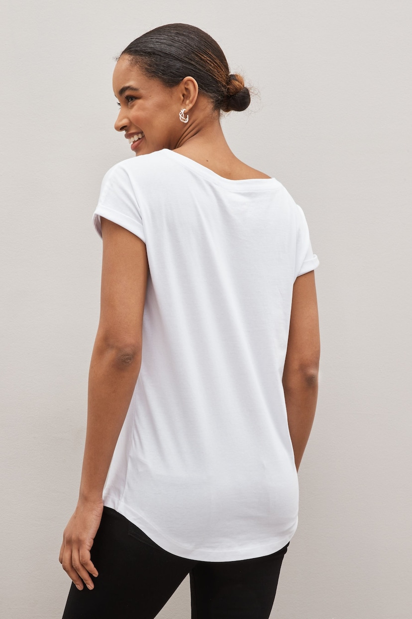 Black/White/Stripe Cap Sleeve T-Shirts 3 Pack - Image 3 of 9