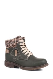 Pavers Green Lace-Up Ankle Boots - Image 2 of 6