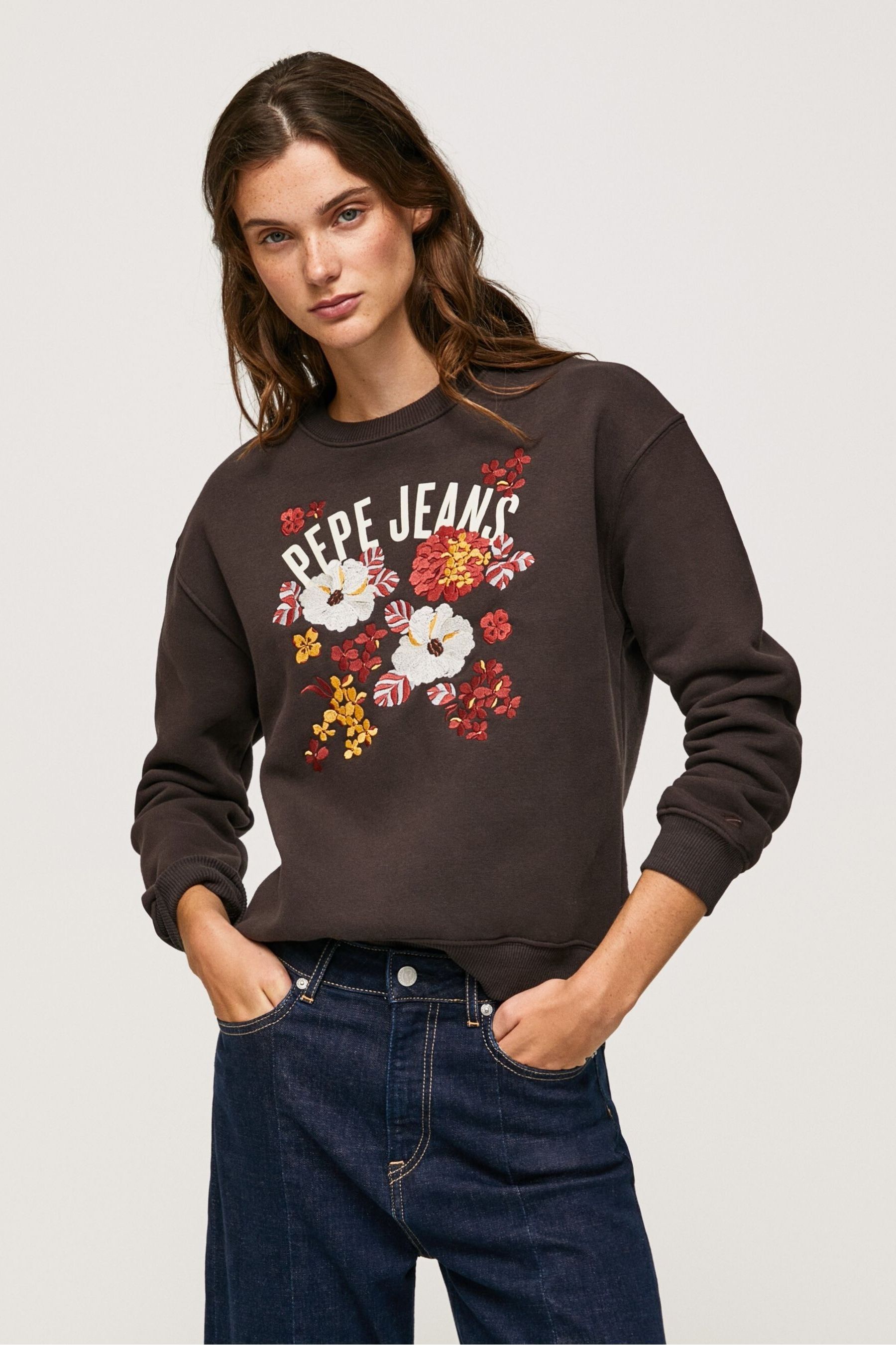 Buy Pepe Jeans London Ladies Brown Sweatshirt from Next Ireland
