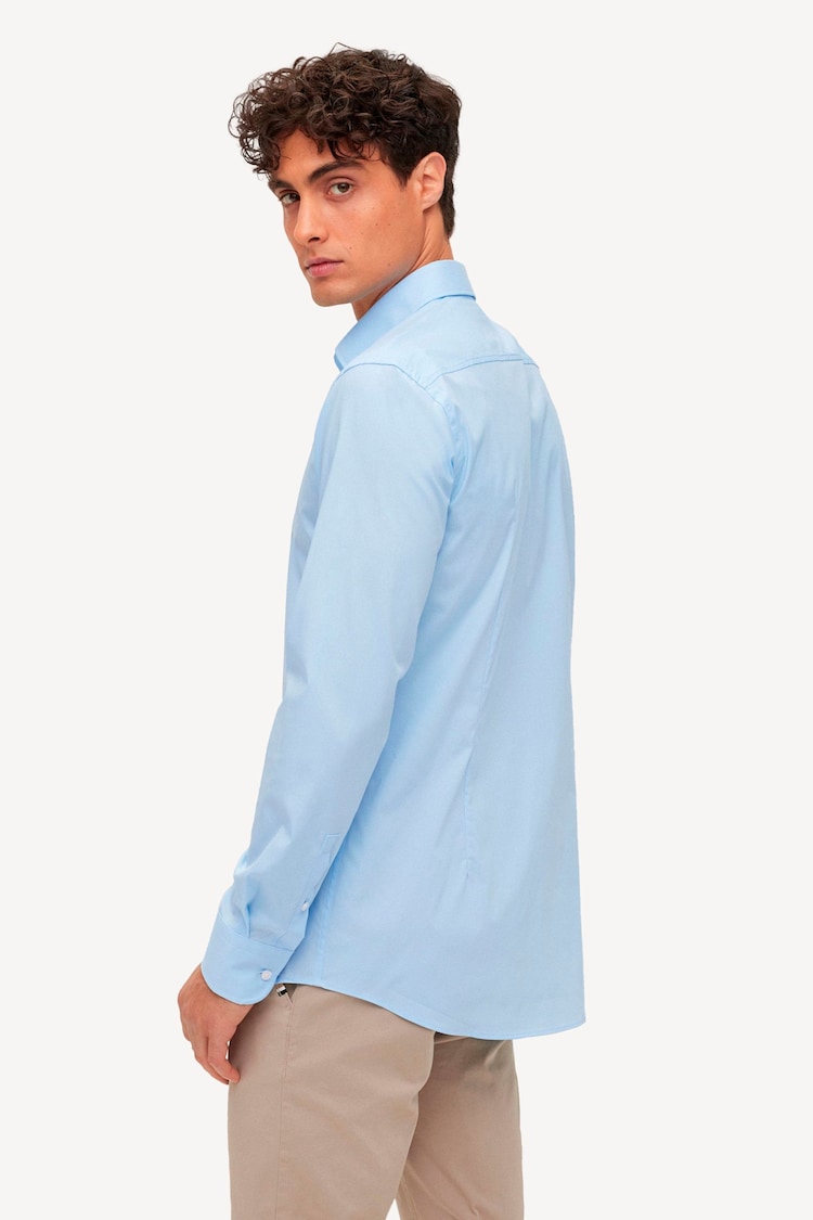 BOSS Light Blue Slim Fit Shirt - Image 2 of 6