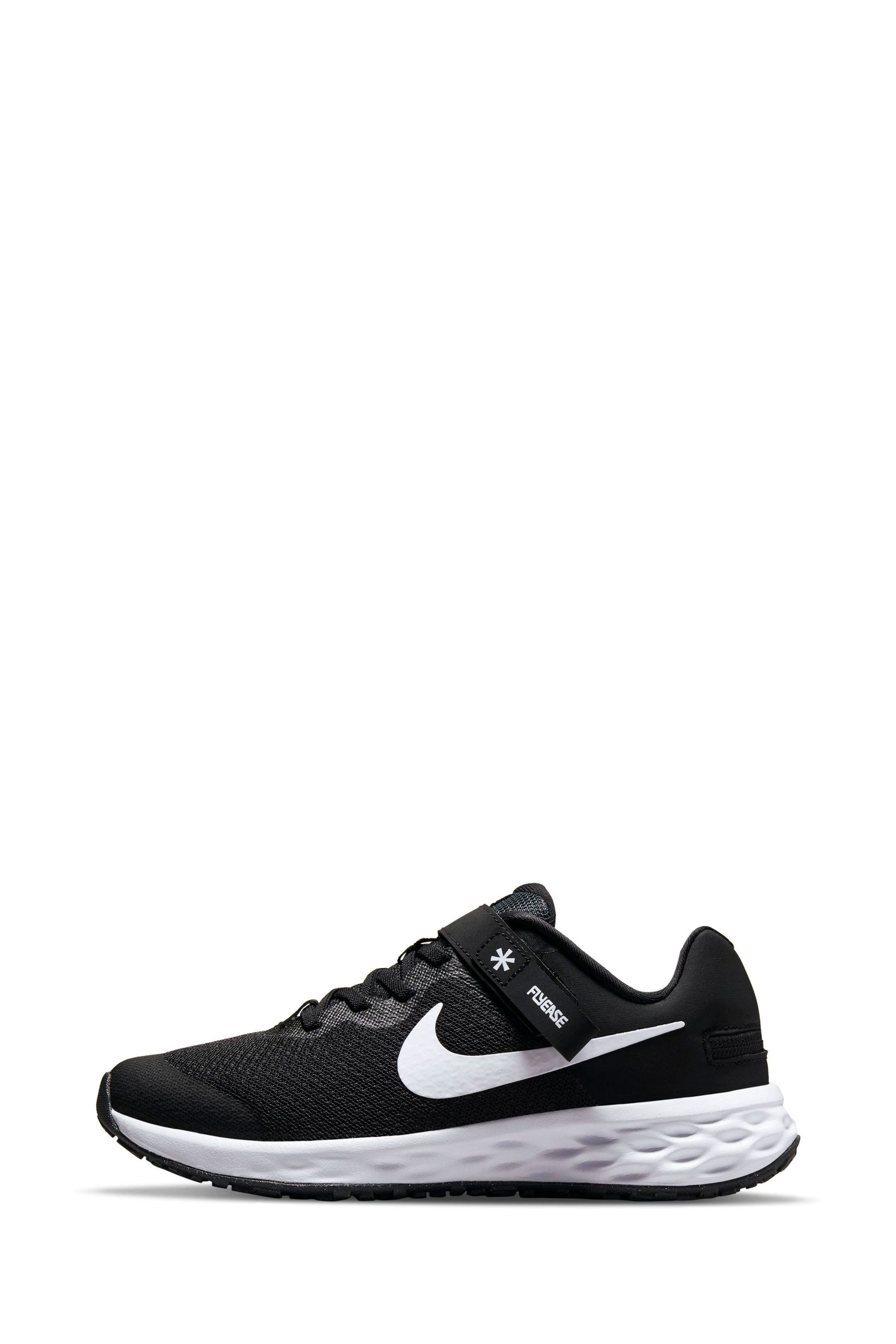 Buy Nike Black White Revolution 6 Flyease Youth Trainers from the Next UK online shop