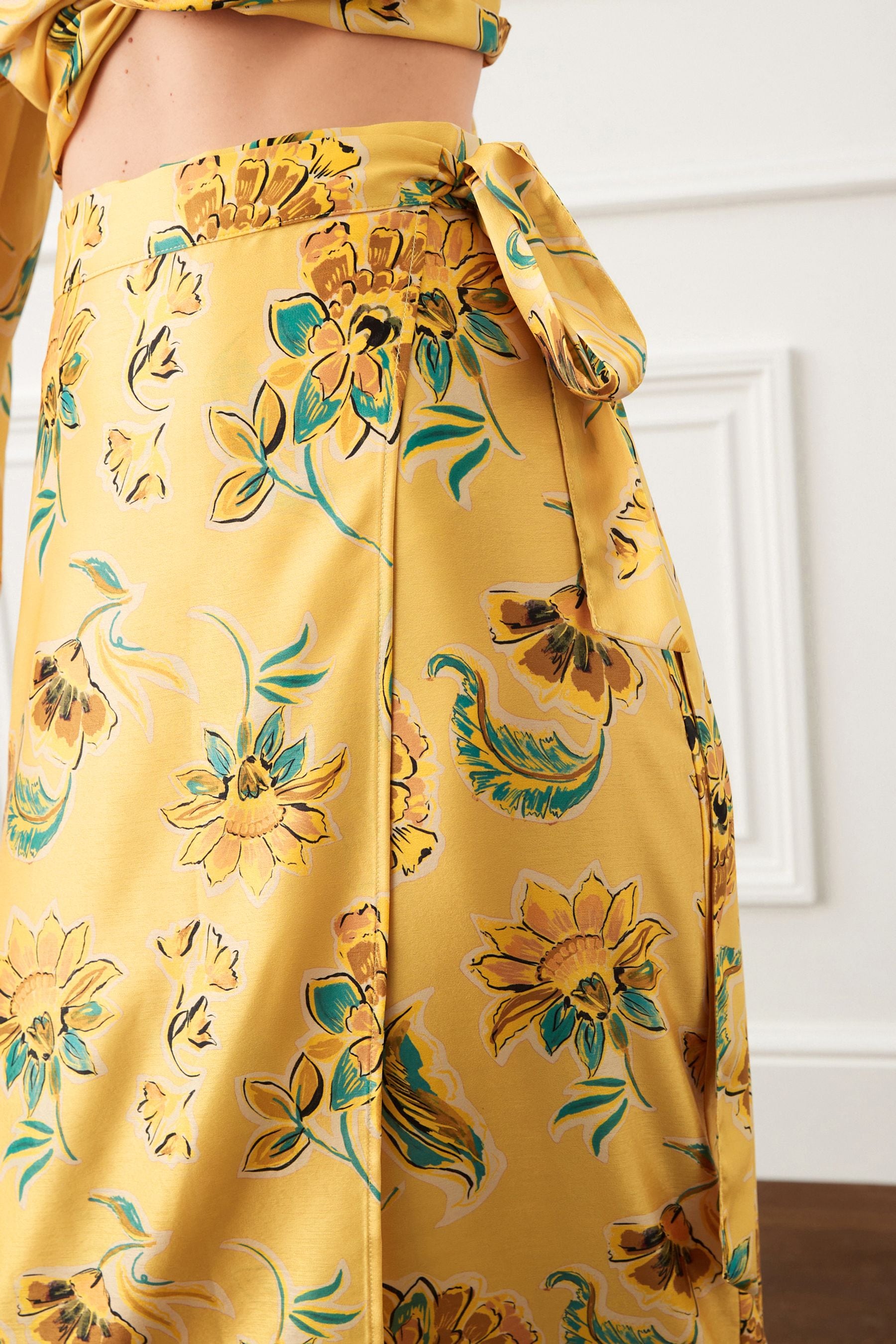 Floral wrap midi skirt new arrivals