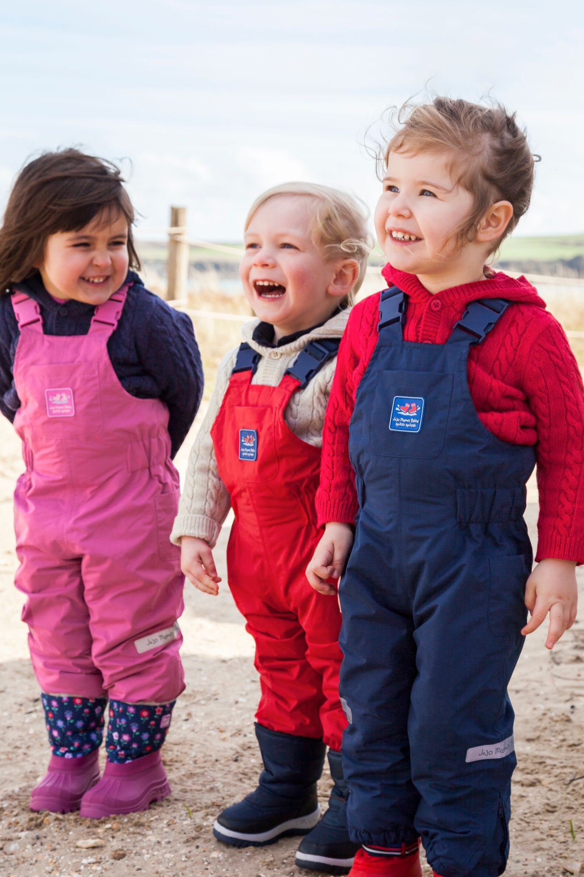 JoJo Maman Bébé Navy Blue Pack-Away Waterproof Dungarees - Image 2 of 3