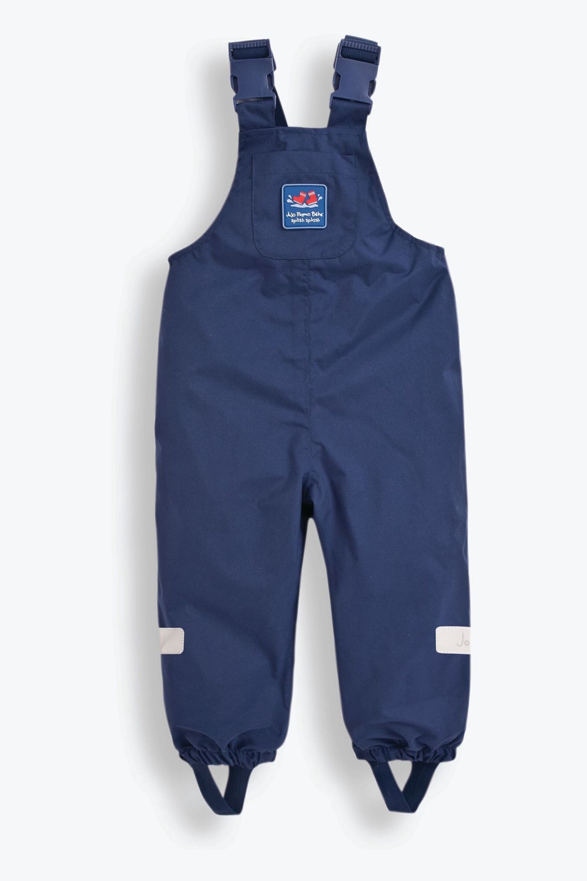 JoJo Maman Bébé Navy Blue Pack-Away Waterproof Dungarees - Image 3 of 3