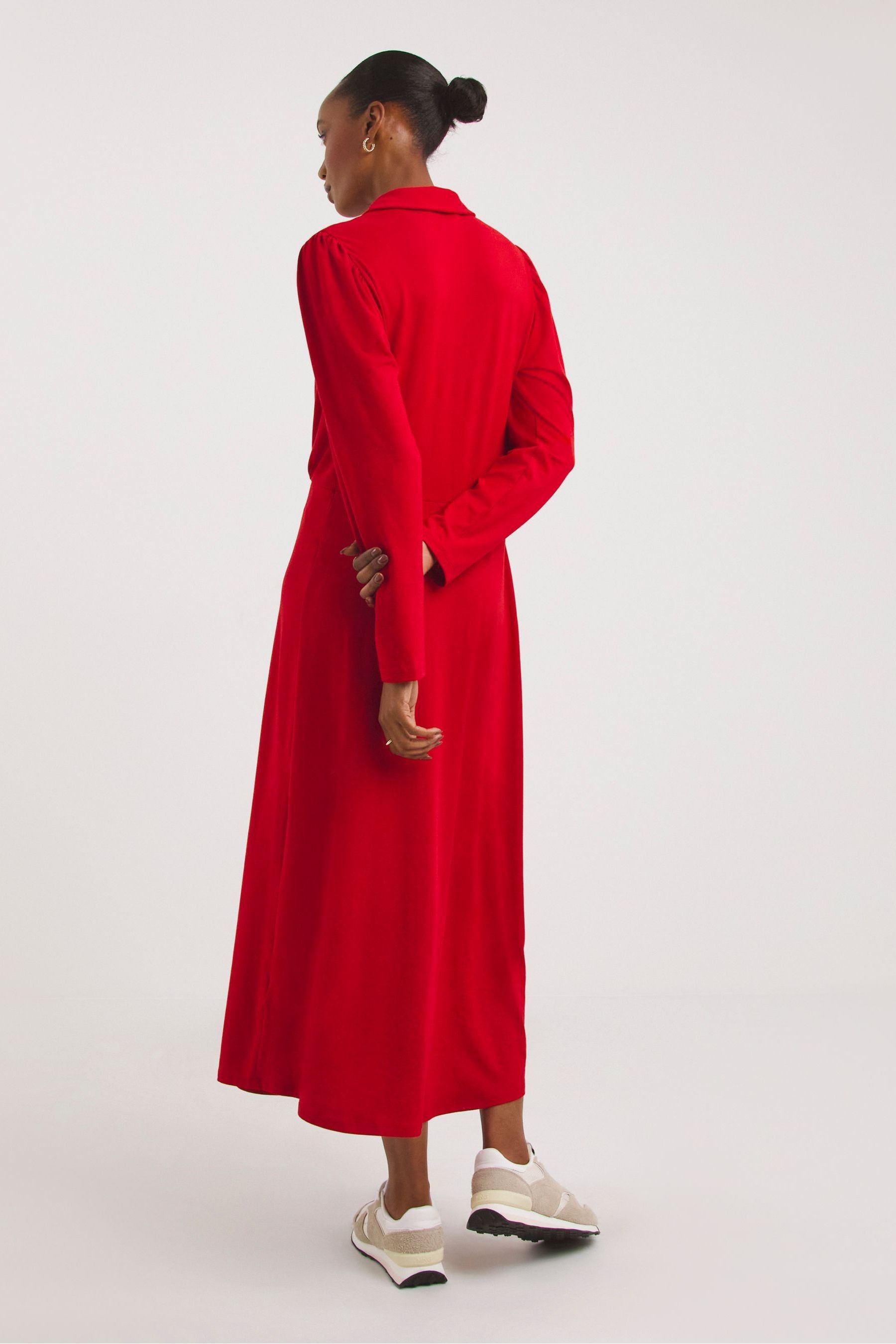 Buy JD Williams Red Soft Touch Jersey Zip Front Midi Dress from Next Ireland