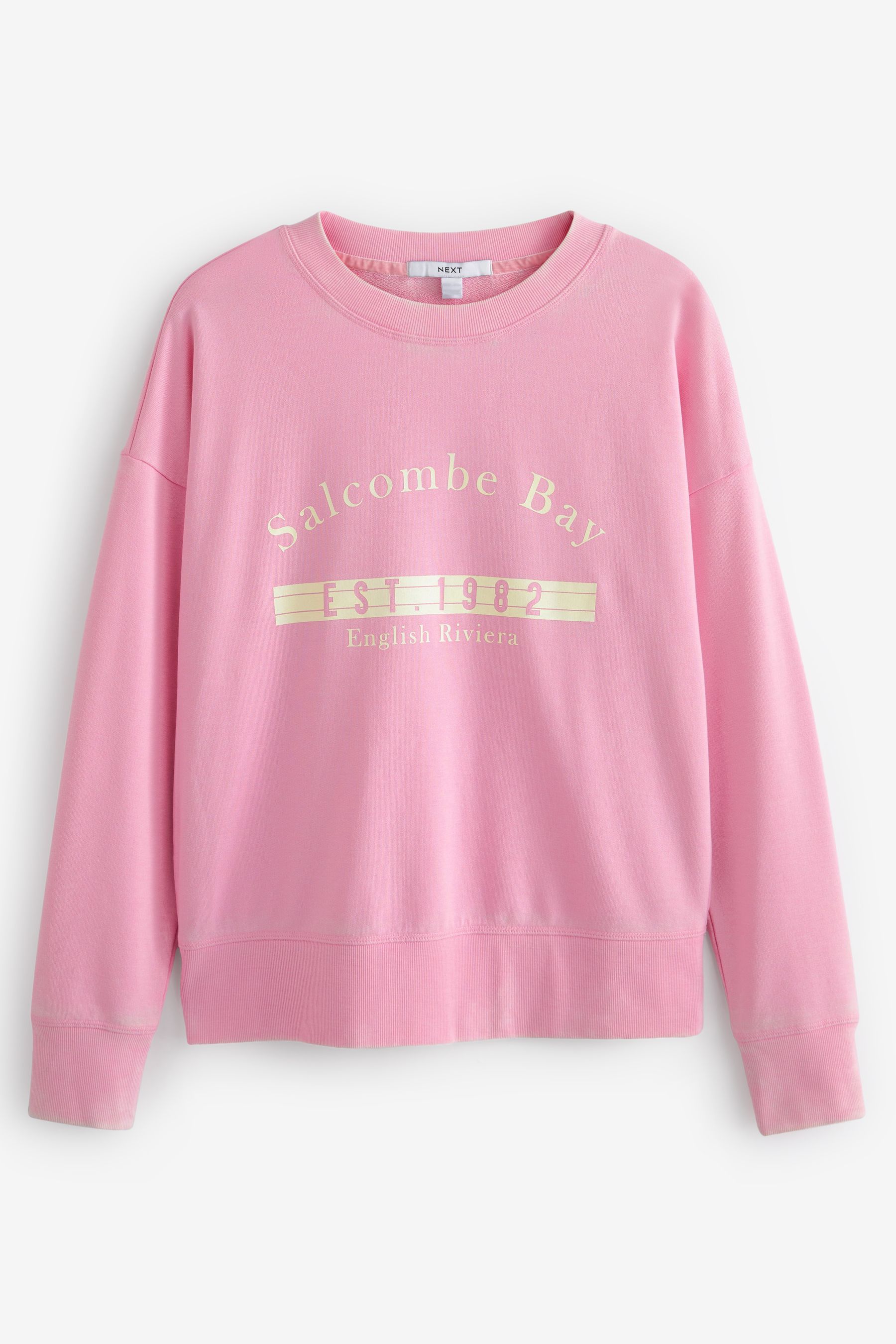 Buy Pink Salcombe Bay Graphic Sweatshirt from Next Luxembourg