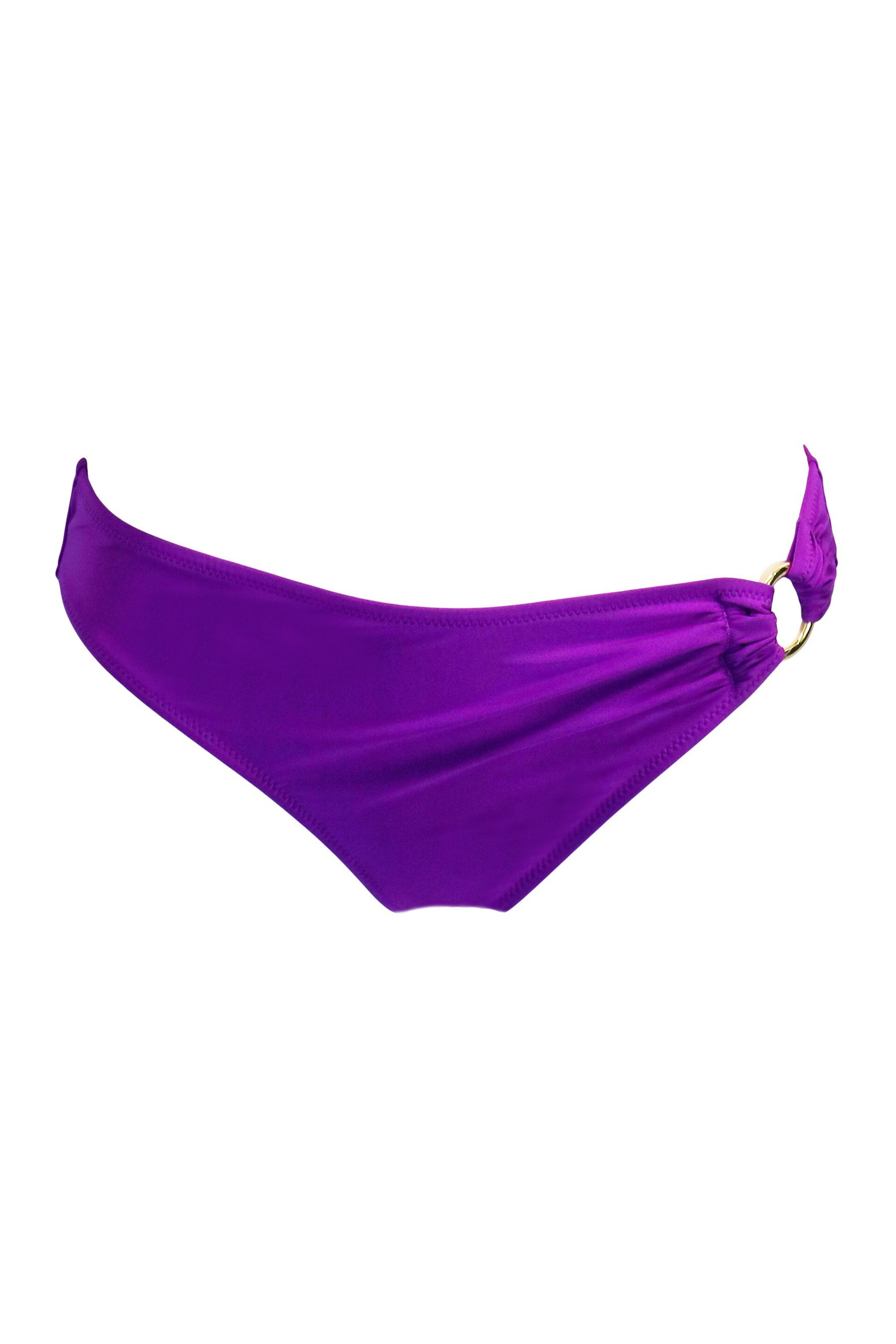 Pour Moi Purple Samoa Ring Detail Bikini Bottoms - Image 4 of 5