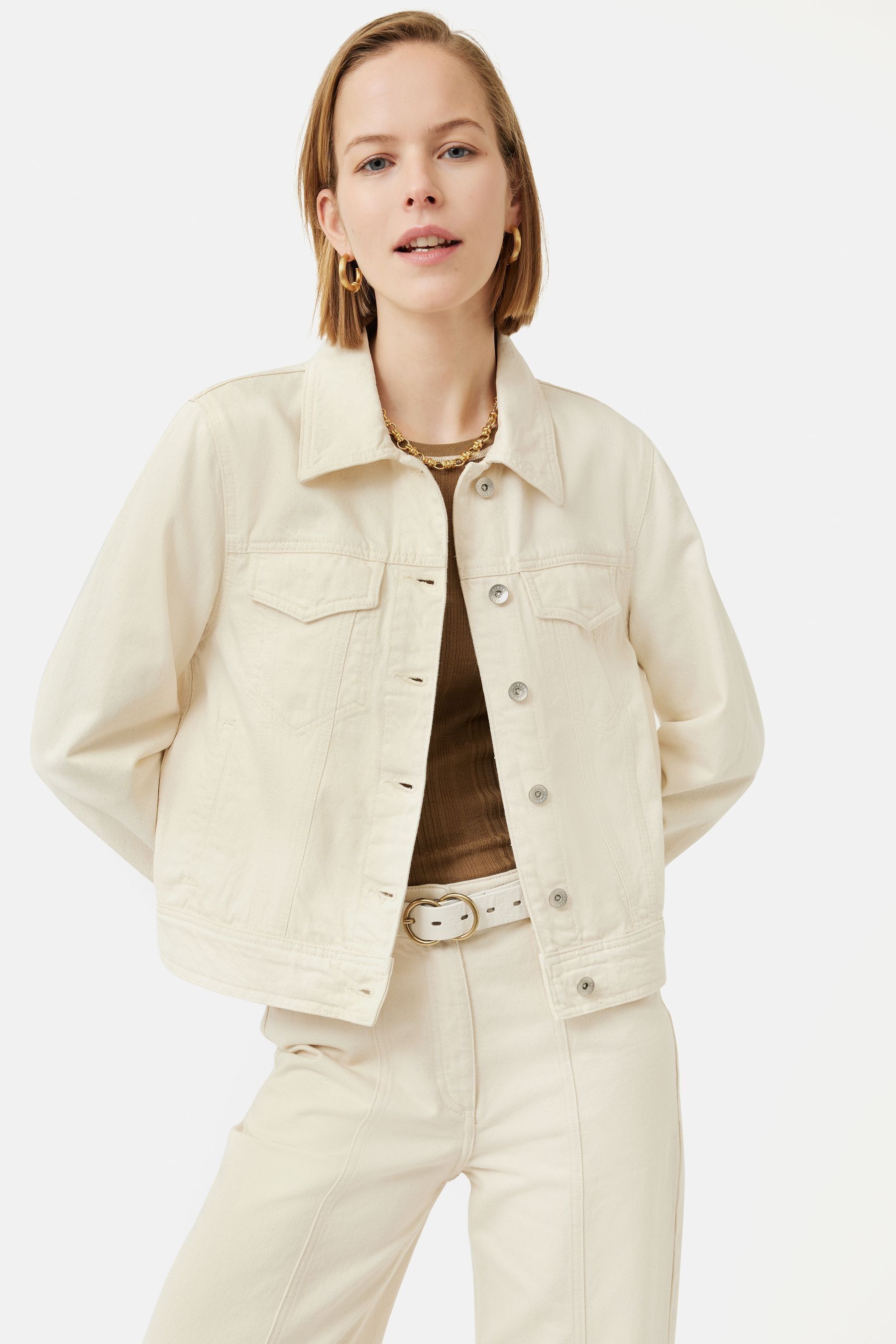 Buy Jigsaw Cream 100 Cotton Denim Jacket from the Next UK online shop