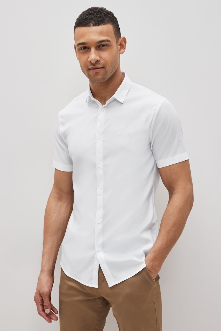 Armani Exchange Stretch Short Sleeve Shirt - Image 1 of 4