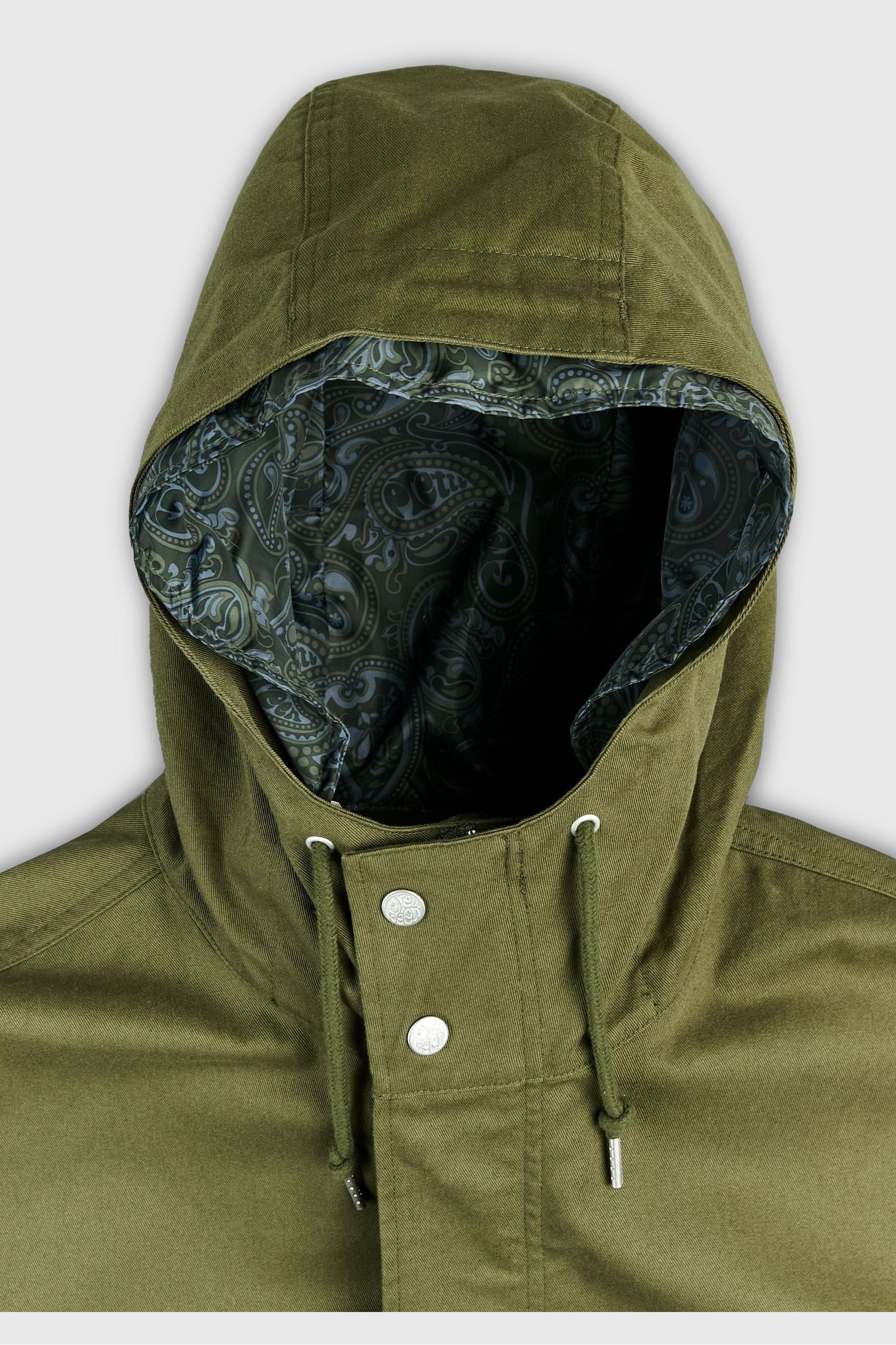 Pretty green cotton zip up hooded parka new arrivals