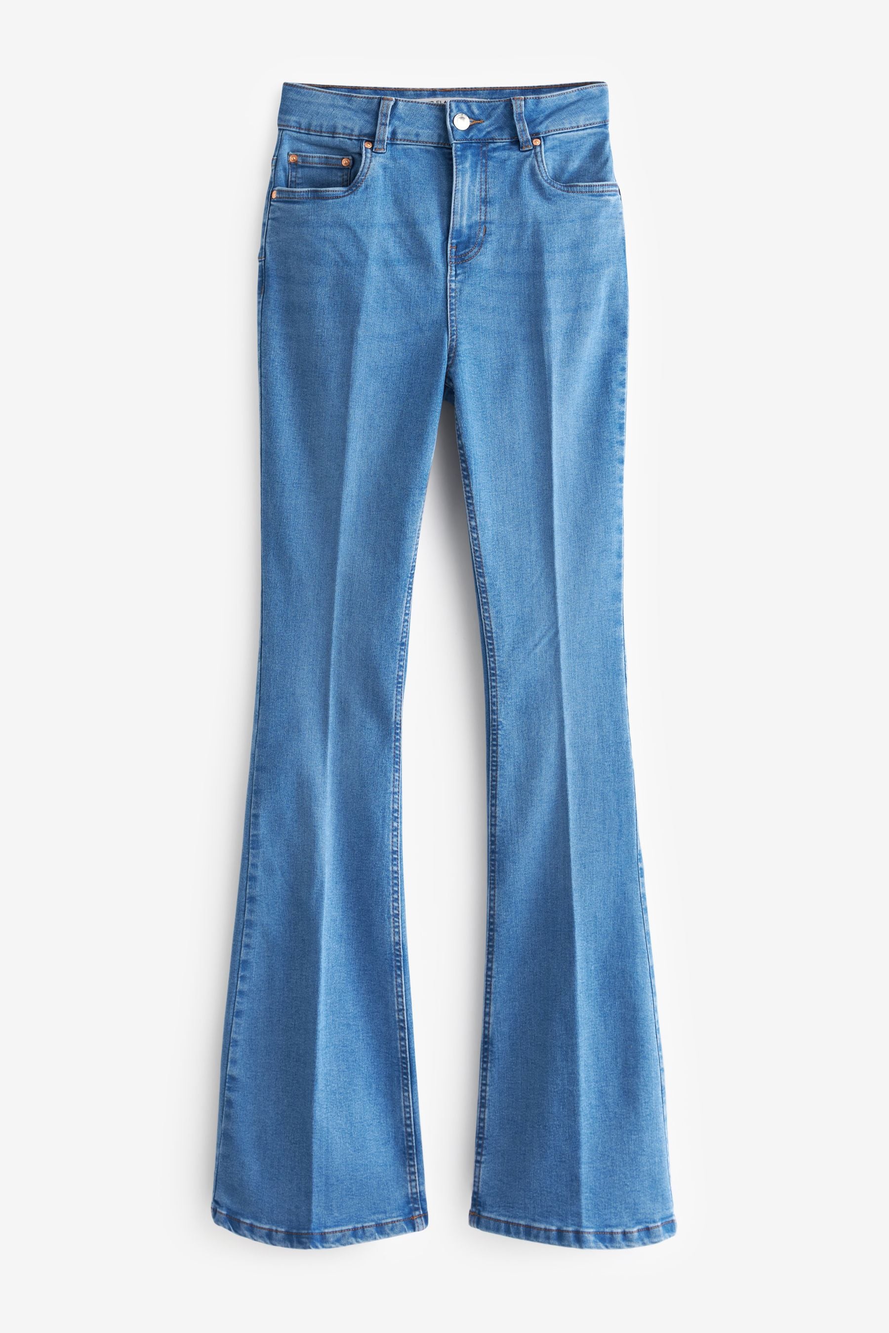 Buy Mid Blue Push Up Flare Jeans from Next Luxembourg
