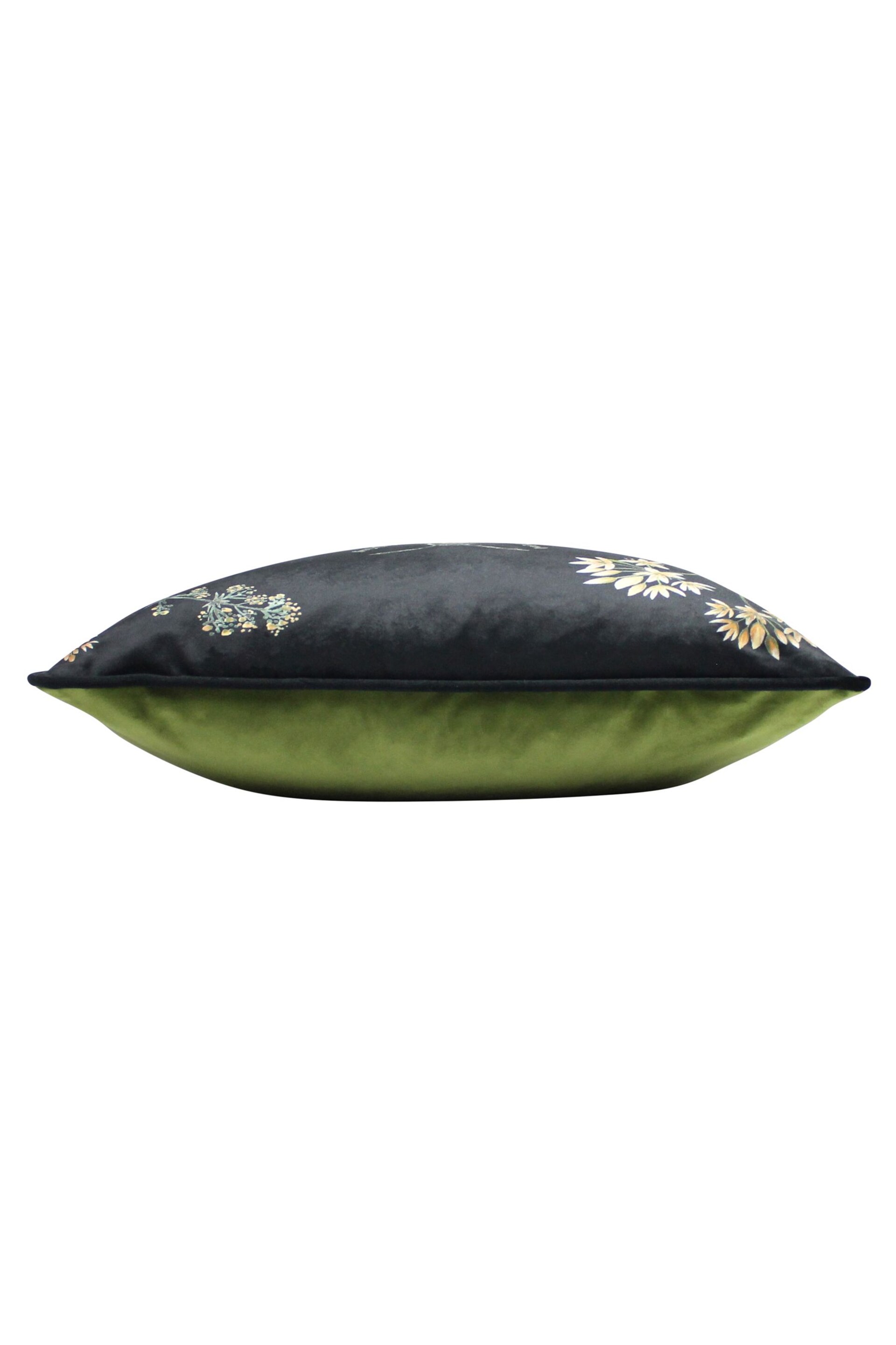 Evans Lichfield Black Multicolour Midnight Garden Bee Piped Velvet Cushion - Image 3 of 6