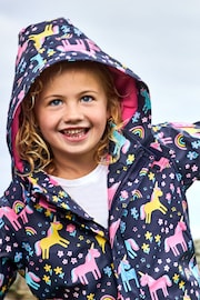 JoJo Maman Bébé Navy Blue Unicorn Cosy Waterproof Jacket - Image 2 of 7