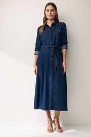 Emme Marella Blue Dalila Midi Denim Shirt Dress - Image 1 of 4