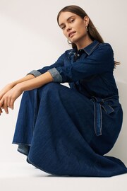 Emme Marella Blue Dalila Midi Denim Shirt Dress - Image 2 of 4