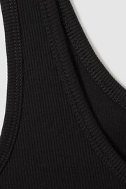 Reiss Black Violet Ribbed Cotton Blend Vest - Image 6 of 6