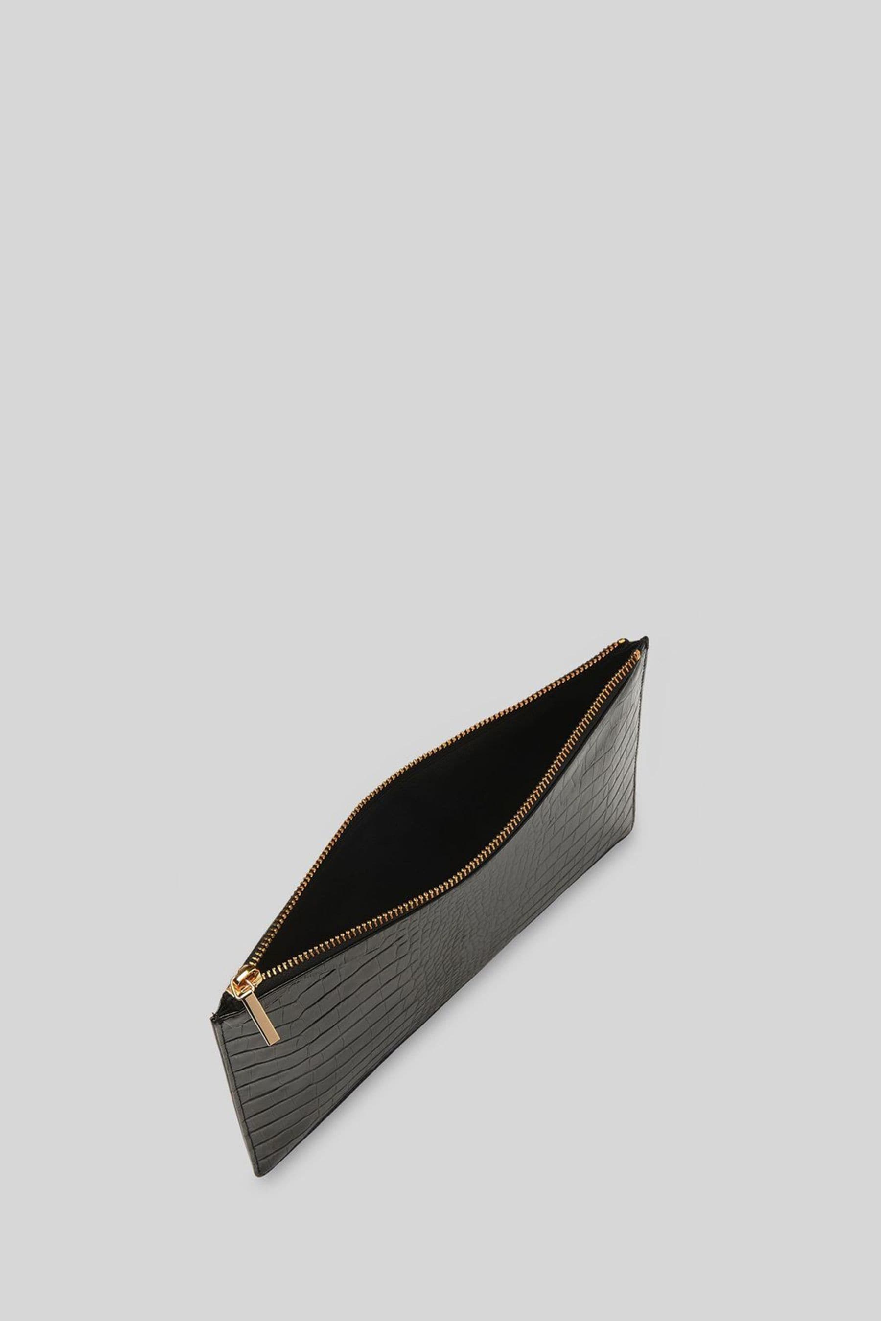 Buy Whistles Black Medium Shiny Croc Effect Clutch Bag from Next Canada