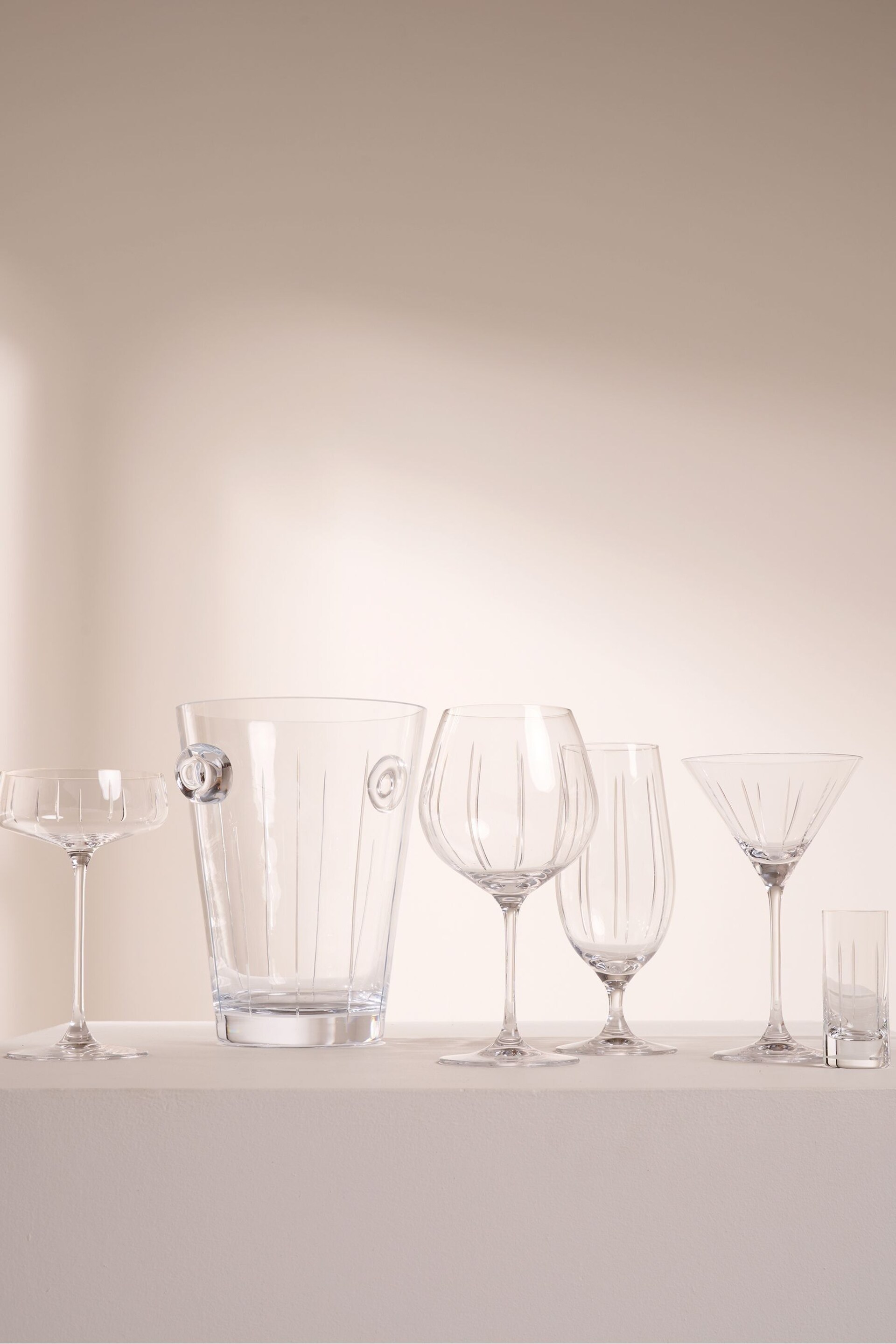 Truly Set of 4 Clear Soho Cut Crystal Gin Glasses - Image 3 of 4