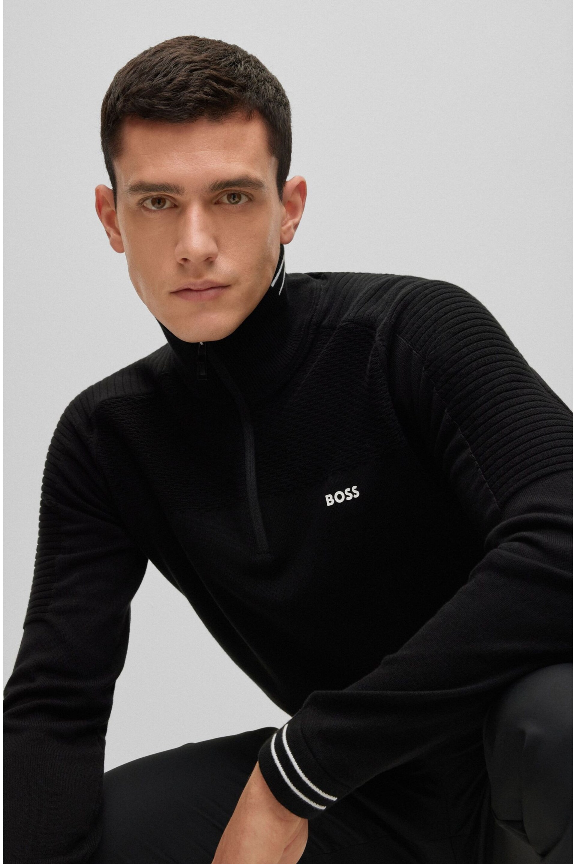 BOSS Black Zolet Quarter Zip Jumper - Image 4 of 5