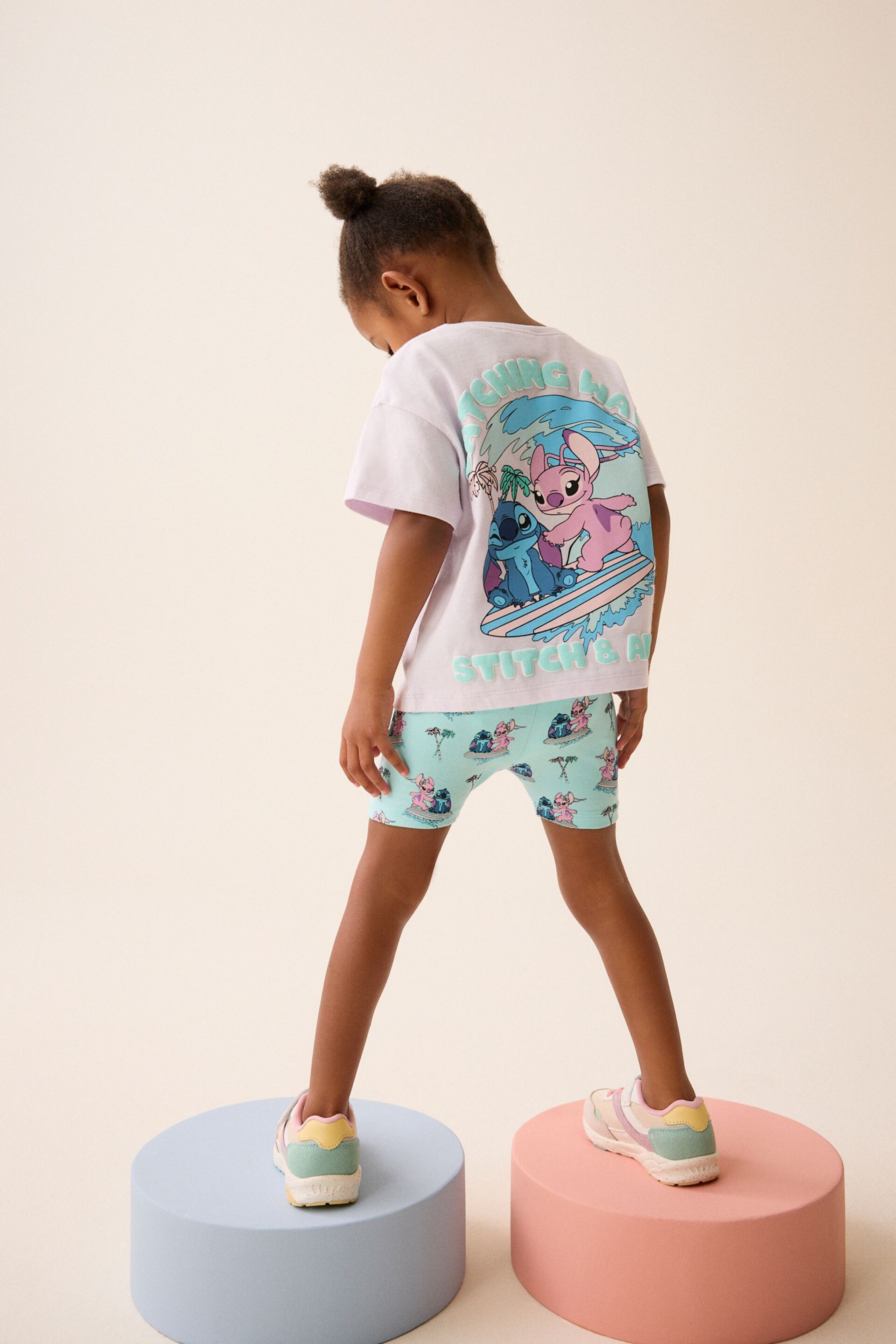 Blue Disney Lilo & Stitch T-Shirt and Cycle Shorts Set (3mths-7yrs) - Image 3 of 9