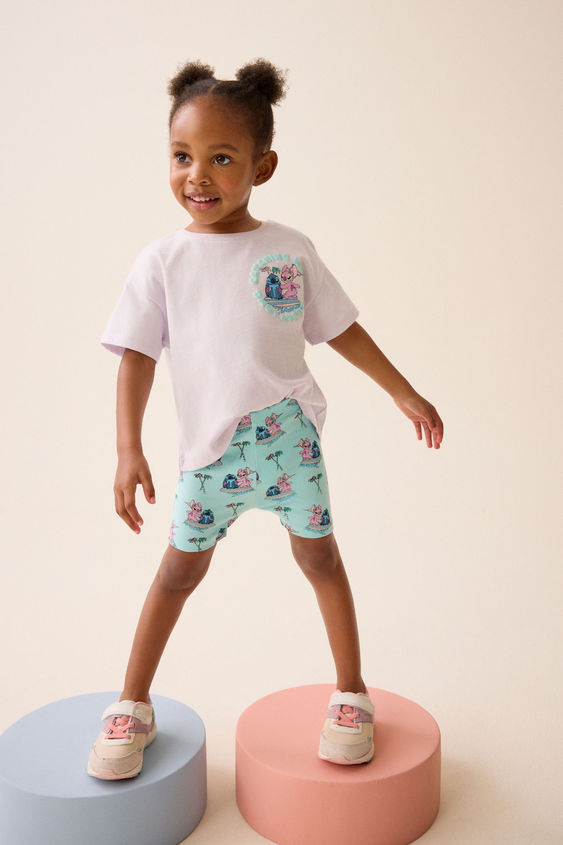 Blue Disney Lilo & Stitch T-Shirt and Cycle Shorts Set (3mths-7yrs) - Image 4 of 9