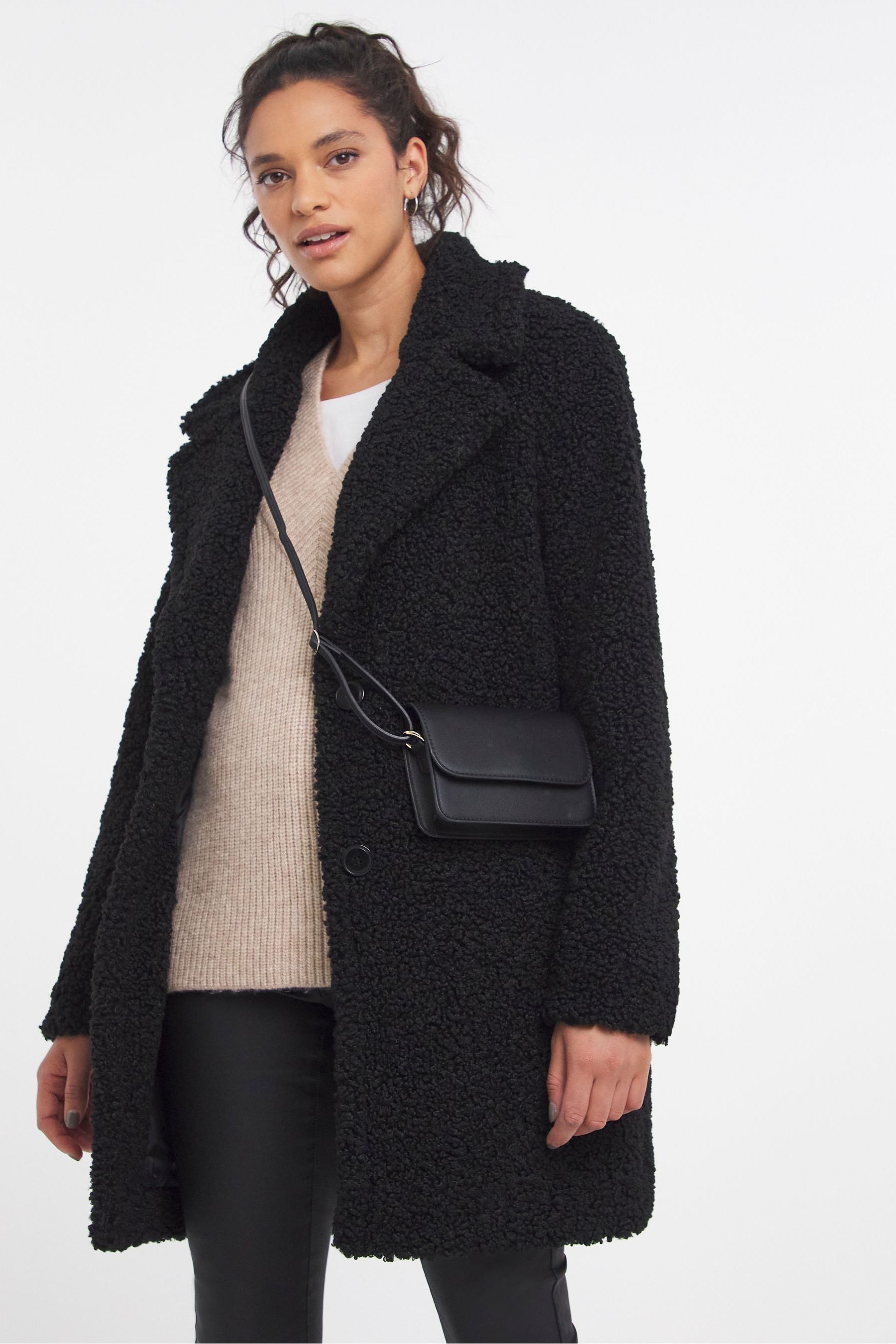 Buy JD Williams Teddy Faux Fur Black Coat from Next Ireland