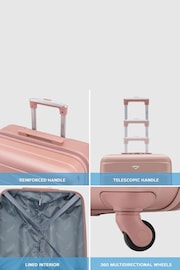 Flight Knight Rose Gold/Charcoal EasyJet 56x45x25cm Overhead 4 Wheel ABS Hard Case Cabin Carry On Suitcase Set Of 2 - Image 6 of 9