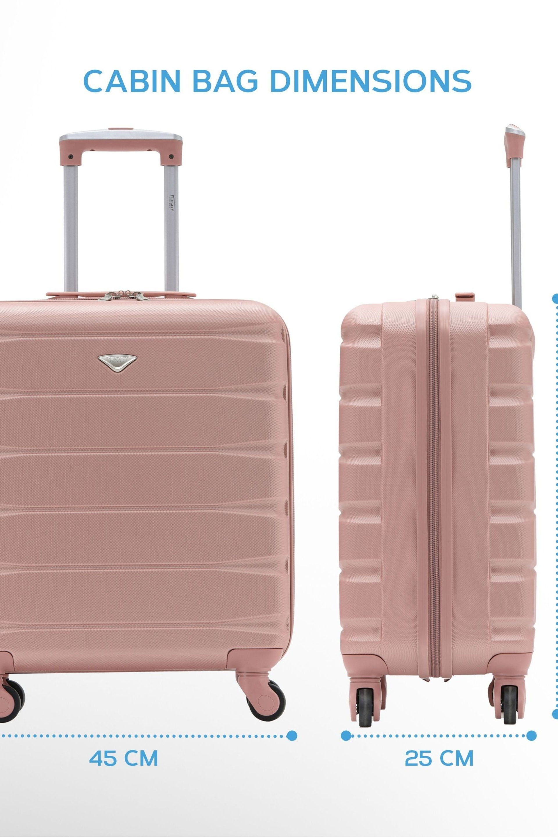 Flight Knight Rose Gold/Charcoal EasyJet 56x45x25cm Overhead 4 Wheel ABS Hard Case Cabin Carry On Suitcase Set Of 2 - Image 7 of 9