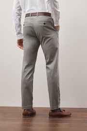 Grey Slim Printed Belted Soft Touch Chino Trousers - Image 2 of 9