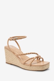 Nude Forever Comfort® Twist Strap Detail Square Toe Wedge Sandals - Image 4 of 6